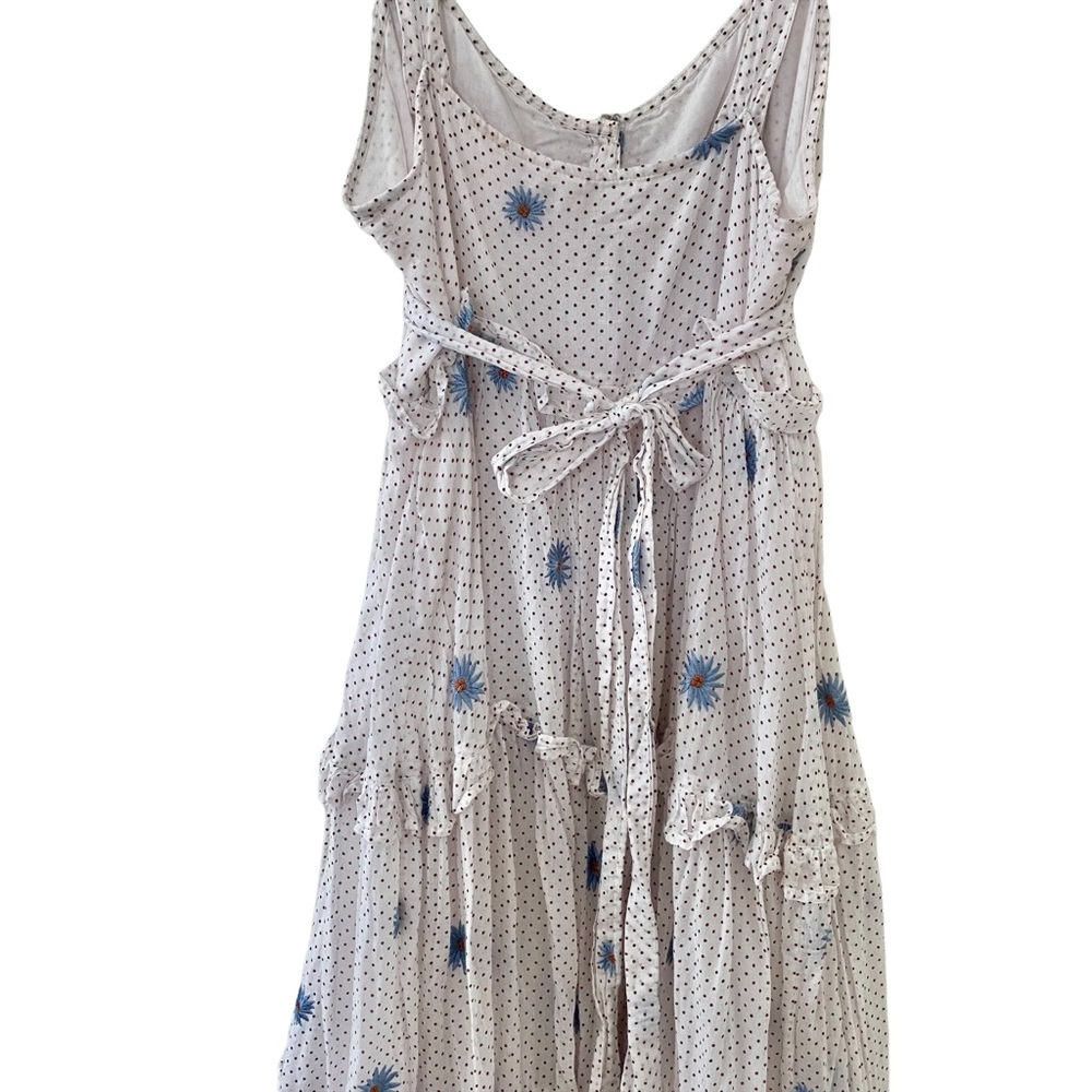 SOLD - Free People Women's Daisy Chain Button Up Midi Dress in White / Ecru - Picture 5 of 13